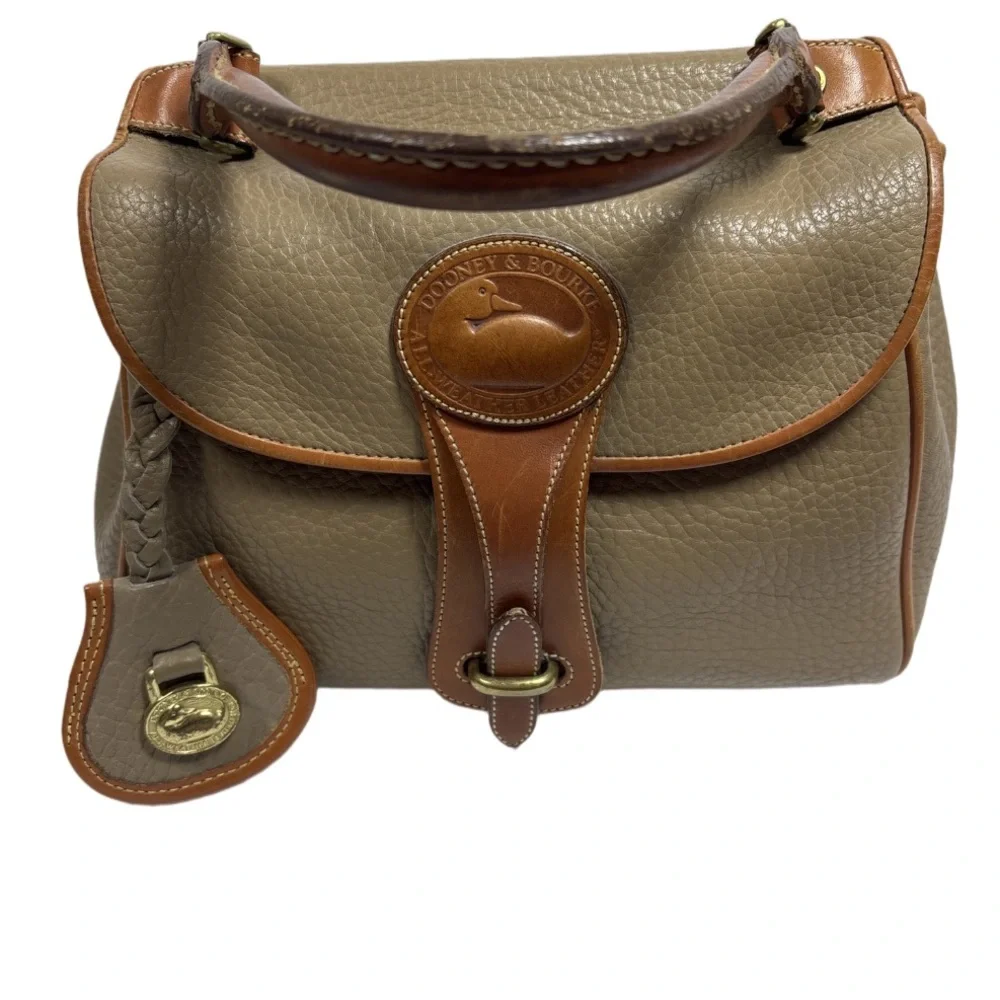 Vintage Dooney & Bourke Essex Top Handle Handbag Satchel Leather Purse W Wallets - Picture 2 of 16